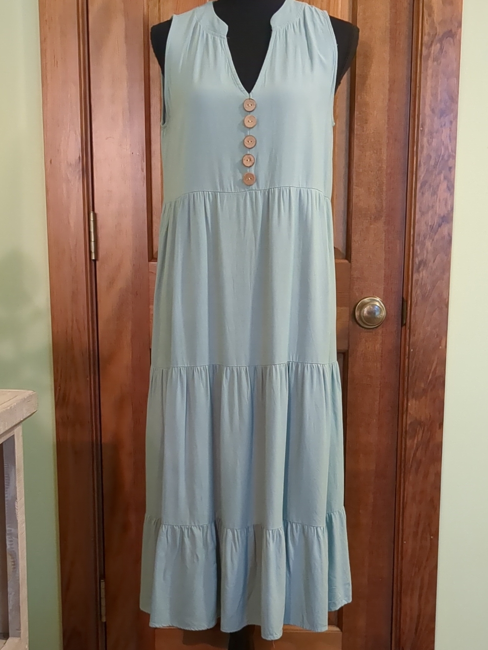 NWOT Green Three Tier Dress